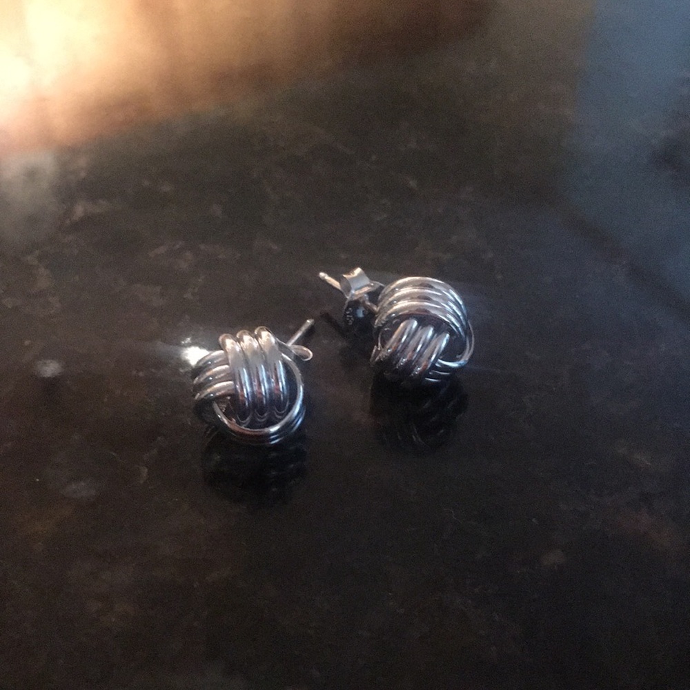 Sterling Silver Love knot studs